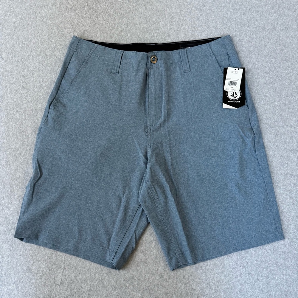 Volcom Mens Kerosene Hybrid Shorts Size 33 Niagra Blue Stretch Casual NWT READ